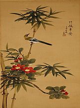 160517_肖政謀_竹報(bào)平安（絹畫）